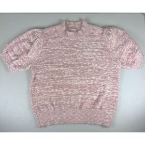 Philosophy Republic Pink Knit Mock Neck Puff Sleeve Sweater XL